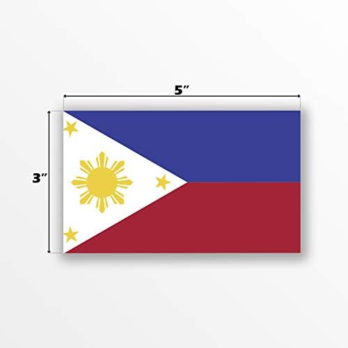 פיליפינים דגל דגל ויניל מדבקה מדבקה פינוי פיליפינאס פיליפיני פיליפינה פיליפינה פגוש פגוש 5 אינץ