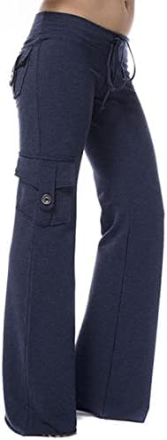 מכנסי יוגה של Styesh Bootcut אופנה מכנסי מטען רכים מכנסיים לרגל רחבה מכנסיים רופפים מכנסי טרניוט
