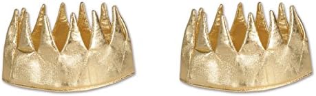 באיסטל 2 חתיכה זהב בד מלכים כתרים עבור מרדי גרא מסיבות, ימי הביניים נושא לביש, יום הולדת טובות