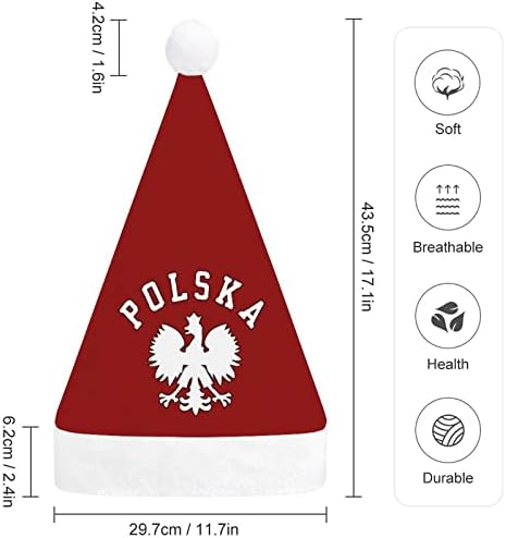 פולסקה פולני המדינה גאווה חג המולד כובע סנטה כובע עבור יוניסקס מבוגרים נוחות קלאסי חג המולד כובע עבור מסיבת