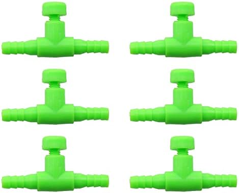 6 יחידות ירוק פלסטיק אקווריום 2 דרך אוויר קו רגולטור מחבר עבור דגי טנק משאבת עם 4 ממ אוויר צינור