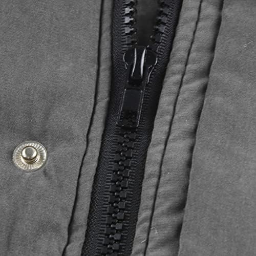 ADSSSDQ ז'קט חורף איש עבודה בתוספת גודל שרוול ארוך ז'קט מסוגנן כותנה כותנה מעיל כפתור עם ברדס מוצק