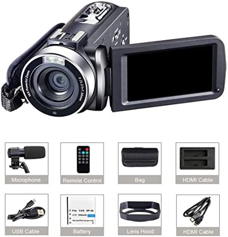 מצלמת Vlogging דיגיטלית 4K 48MP HD מצלמת וידאו עם צילום מסך מגע של מיקרופון
