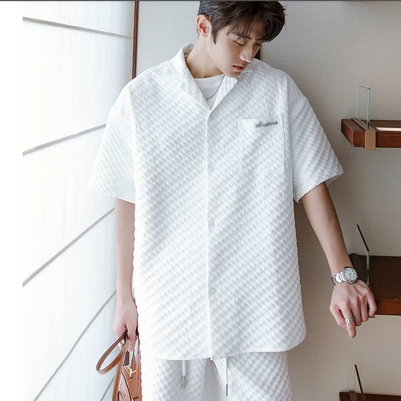 סלאטיום חולצות שחורות לבנות מכנסיים קצרים הגדרת אימונית קיץ בגדים גבריים קניות בגדי רחוב קוריאניות