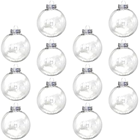 אליפיס עגול קישוטי כדור פלסטיק ברורים, 20 יחידות קישוטים למילוי חג המולד כדורים חג המולד נורות חג המולד