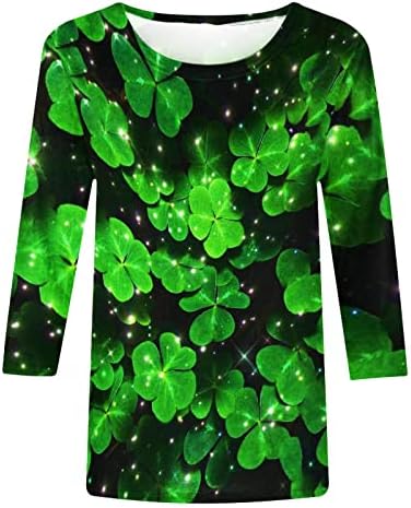 צמרות טוניקת נשים חדשות אירית Tshirt St. חולצת טריקו של יום פטריק 3/4 חולצות שרוול ארוך חולצות שמרוק חולצות