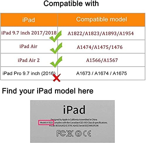 מקרה לאייפד 9.7 5/6 Gen/ iPad Air 2/ Air 1-360 מעלות סיבוב צפייה רב זוויתית FOLIO תיקים עם שינה אוטומטית/