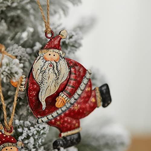 קישוט לחג המולד של XIOS 2022 10 סמ תליון ברזל יצוק קישוטי חג המולד צבעוניים צבועים ביד דקורטיבי עץ חג המולד תליון