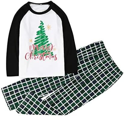 XBKPLO איש הורה-ילד אבא תלבושת תלבושת משפחתית של גברים תואם עץ חג המולד PJS SET משובץ תלבושת