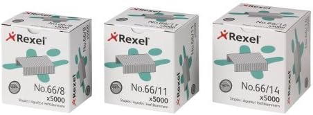 Rexel No.66/8 ממ סיכות חובה כבדות, עבור הידוק עד 40 גיליונות, השתמש עם ענקית הרקסל וגוליית מהדקים, קופסה של