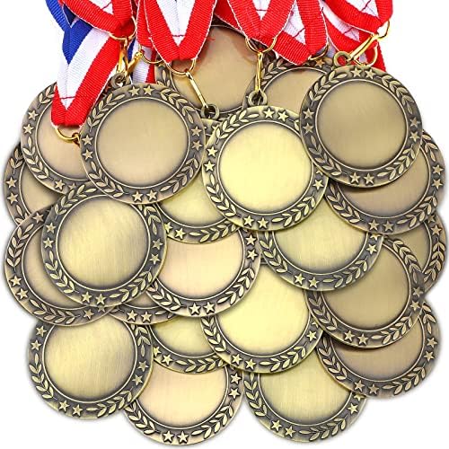 ג ' ונקין 24 יחידות ריק הפרס מדליות עם צוואר סרטים להפוך משלך מדליות ערכת 1 מקום מדליות לעודד מדליות השתתפות