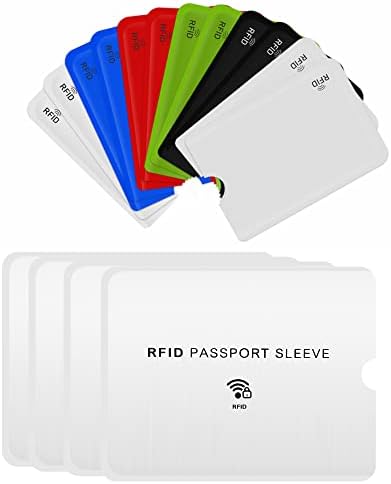 חסימת דרכון שרוול אשראי כרטיס כיסוי למניעת גניבת זהות, 12 יחידות כרטיס שרוול 4 יחידות דרכון שרוול