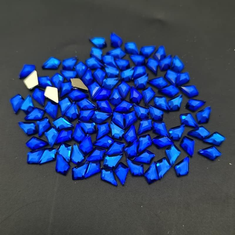 50 יח ' שקית אבני חן אמנות ציפורן כחול שטוח קריסטל בצורת זכוכית אבנים עבור 3 ד ציפורניים קישוט עיצוב -