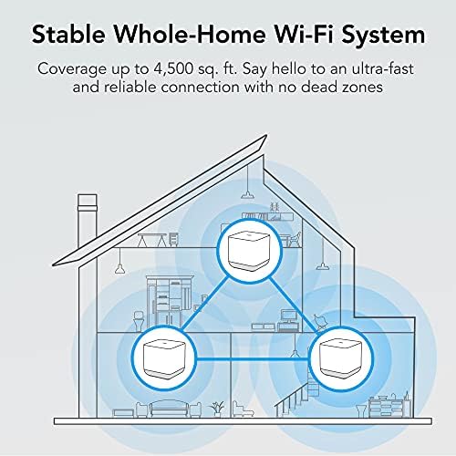 מערכת Wi-Fi של TCL MESH, רשת רשת WIFI רשת WIFI מכסה עד 100 מכשירים, מחליפה נתב WIFI ומאריך, 4,500 מר.