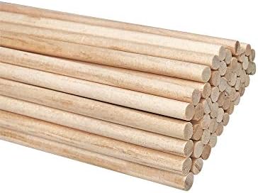 ארוך עץ דובל מוטות גמור טבעי עץ קרפט דובל מקלות 50 חבילה 1/4 אינץ סטקס 12 אינץ