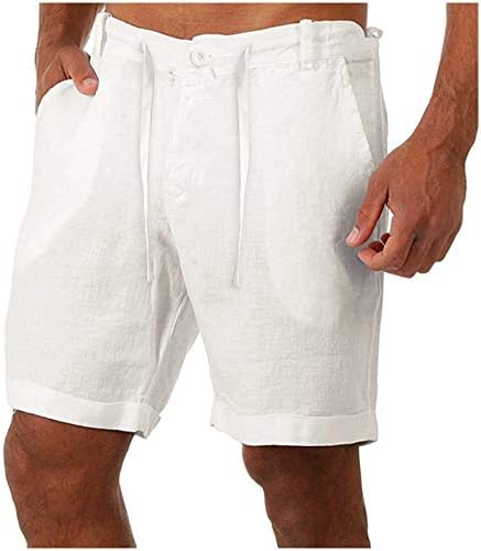 מכנסיים קצרים אתלטי של ymosrh לגברים כותנה כותנה מכנסיים מכנסיים מזדמנים שרוך כיסי המותניים מכנסיים קצרים מכנסיים