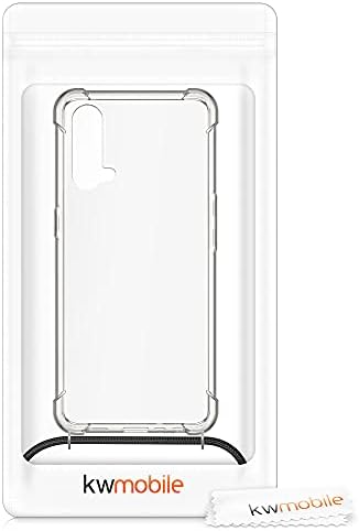 מארז kwmobile Crossbody תואם ל- OnePlus nord CE 5G Case - ברור כיסוי טלפון TPU עם רצועת כבל שרוך