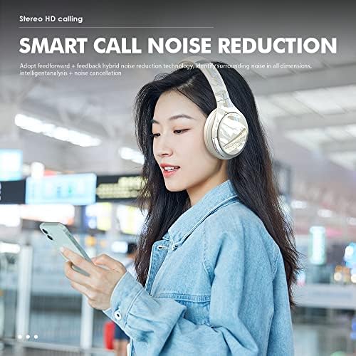 אוזניות אלחוטיות של Greshare, אוזניות מבטלות רעש פעיל עם אוזניות משחקי Bluetooth עמוק של מיקרופון באוזן