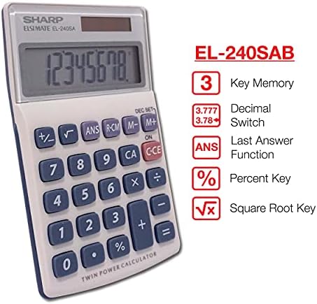 מחשבון עסקי של EL240SAB EL240SB מחשבון עסקים 8 ספרות LCD