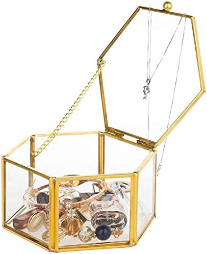 תאורת ליבר מתלה אחסון תכשיטים 12 סמ תכשיטי קופסת זכוכית זהב קופסת תכשיטים קופסת טבעת מקושטת קופסת