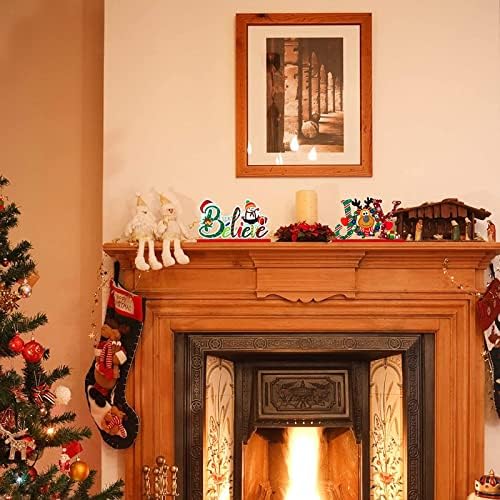 בלולו 3 שלטי קישוט שולחן חג המולד שלטי שמחה שלט שולחן חג המולד מרכזי שלג קישוטי מסיבות עץ לחופש חג המולד לחג חג