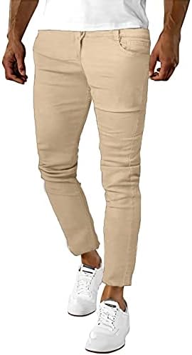 מכנסי גולף נוחות של Angbater גברים מכנסיים גולף דלים מתאימים משקל קל משקל חיצוני מכנסיים מזדמנים עם כיסים