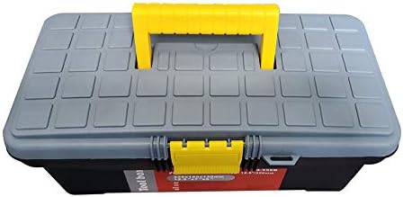 JUTAGOSS בגודל 12.5 אינץ 'קופסא כלי ABS תיבת כלים עם מגש ומארגנים כוללים שכבות נשלפות שחורות
