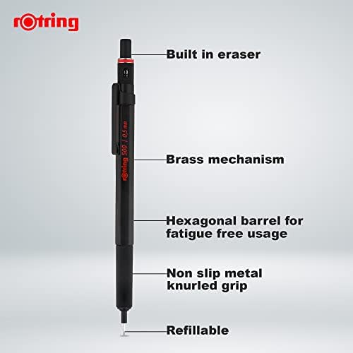 Rotring 500 0.5 ממ עיפרון מכני, שחור