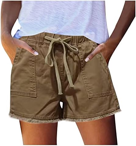 מכנסיים קצרים של UQGHQO לנשים מכנסי כושר קיץ מזדמנים קצרים לנשים מכנסי שרוך מזדמנים מקצרים קיץ מכנסיים קצרים