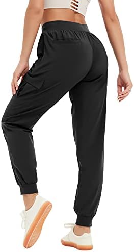 מכנסי מטען נשים עם 6 כיסים לשפשף מכנסי הליכה קלים משקל קלים עלייה גבוהה משרטט מכנסי אימון מזדמנים