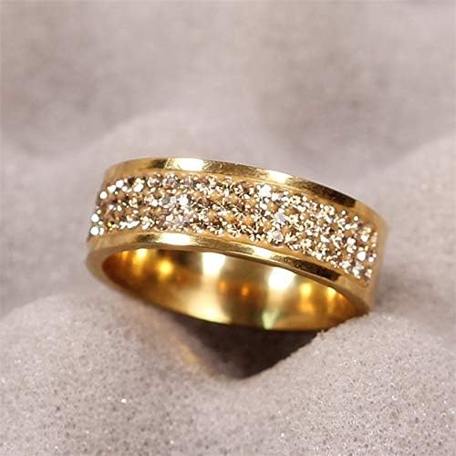 קולסו רוז זהב המותג המפורסם זירקון טבעת 8 מ מ חצי מעגל שלוש שורות קריסטל 316 ליטר טבעות אצבע לנשים גברים-68938
