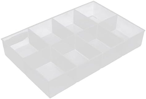 AEXIT ברור מארגני כלים לבנים 8 משבצות רכיבים אטומים למים אחסון תיבות חלקים שקופות קופסאות כלים ללא כיסוי