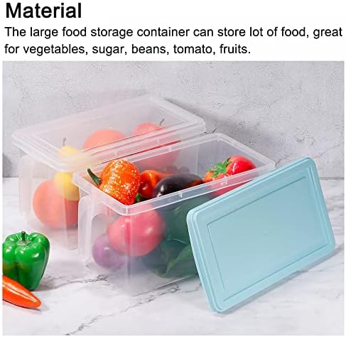 פלסטיק מזון אחסון מיכל 2 יחידות, מזון אחסון ארגונית קופסות עם מכסים מזווה פחי מטבח מקרר מקרר שולחן לאחסון פירות-לבן