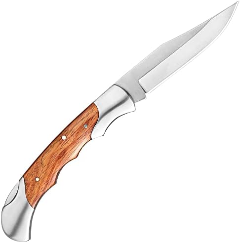 מיקי קלאסי מהדורת אדון כיס סכין מתקפל סכין עבור אדק, 420 חה פלדת סופר להב, בעבודת יד קוקובולו עץ, חיצוני
