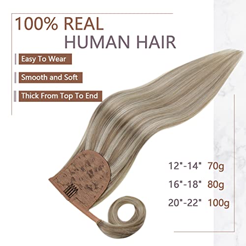 מבצעים נהדרים: קליפ בתוספות שיער אמיתי שיער טבעי אפר חום להדגיש פלטינה בלונד 18 אינץ 105 גרם