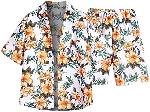 תלבושות אימוני 2 חלקים לתלבושות לגברים כפתור על חולצה הוואי אופנתית ותפאורה קצרה