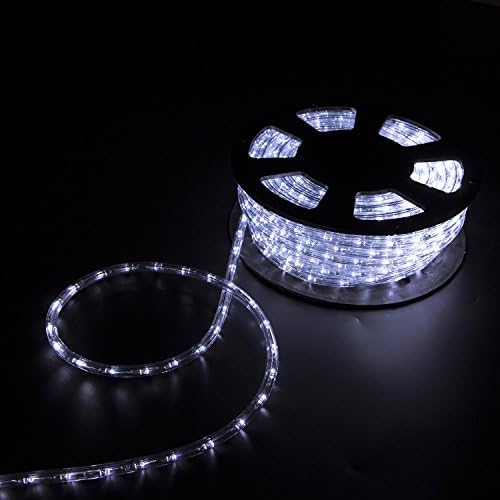 אורות רצועת LED Walnest 100ft אטומים חיצוניים, אורות ניאון לחדר שינה, גינה, חצר אחורית, למסיבה קר לבן