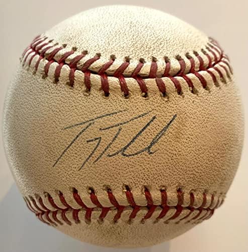 Troy Tuloqitzki משחק חתום בשימוש ב- Colorado Rockies Red Sox Basex Baseball Hologram