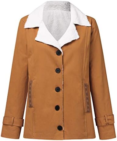 מעילי חורף לאופנת נשים, כפתור שרוול ארוך מזדמן כפתור למטה של ​​שרפה מעיל צמר מעיל בגדי לבש חיצוניים