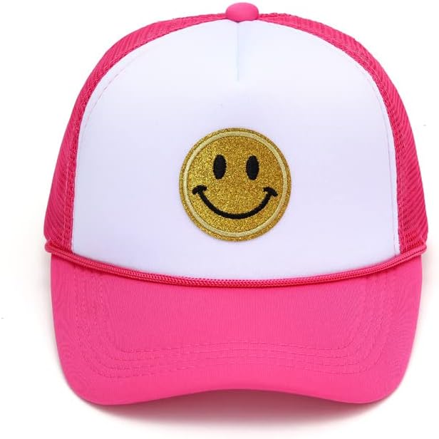 נצנצים חיוך כובע כובע כובע פרצוף שמח כובעים מחייכים כובע בייסבול לנשים