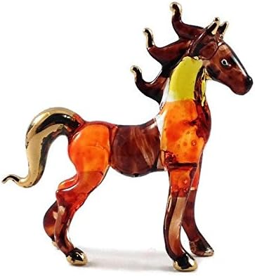MR_AIR_THAI_GLASS_ BLOOWN זעיר סוס קריסטל יד מפוצץ זכוכית צלולה אמנות סוס סוס פסלון אוסף זכוכית מפוצצת FBA