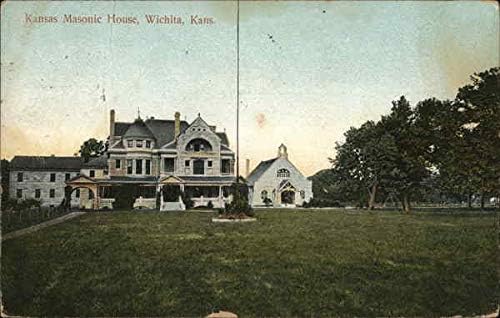 בית הקנזס הבונים החופשיים וויצ'יטה KS גלויה עתיקה מקורית 1909