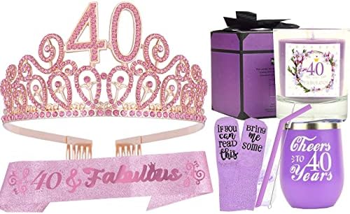 קישוטים ליום הולדת 40 לנשים, מתנות ליום הולדת 40 עבור שלה, מסיבת יום הולדת 40, מתנות ליום הולדת 40