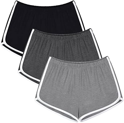 Uratot 3 חלקים מכנסיים קצרים כותנה ספורט כותנה מכנסיים קצרים אתלטים לריצה, יוגה, ריקוד