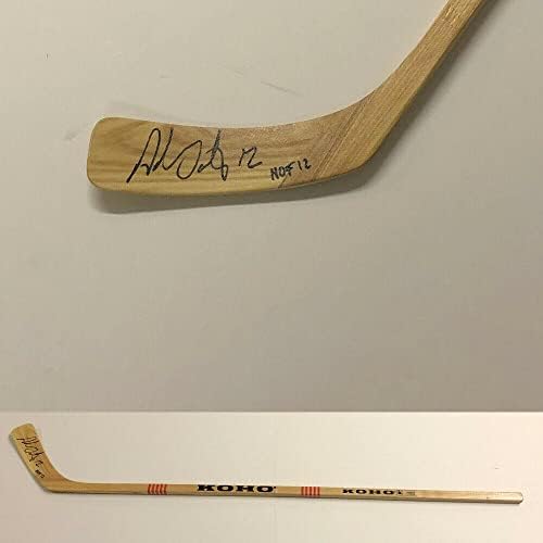 Adam Oates חתום Koho Wood Model Stick HOF12 - St Louis Blues - Sticks NHL עם חתימה