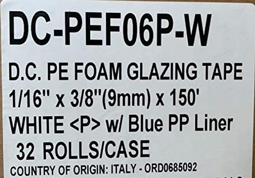קלטת זיגוג חלון מצופה כפול, DC-PEF06P, רוחב 1/16 x עבה 3/8 x 150 'לבן