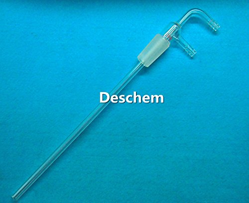 Deschem 24/40,90 עיקול, זכוכית מעבדה מתאם כניסת צינור גזע ארוך עם מתאם ואקום