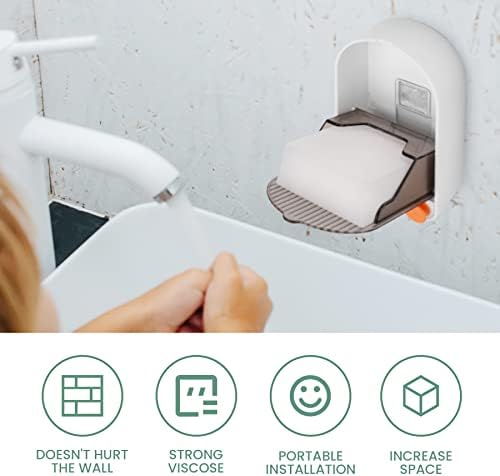 קופסת סבון רכוב על קיר NIHOME 2 PCS עם כיסוי וניקוז למקלחת, התקנה נטולת קידוח נטולת אבק אטום