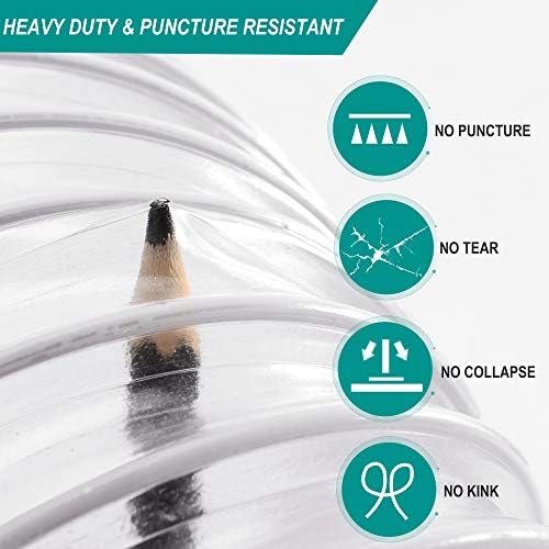 צינור איסוף אבק בגודל 4 אינץ '10 רגל - צינור גמיש PVC PVC כבד ניקוב אבק עמיד אבק צינורות אדי - מחוזק
