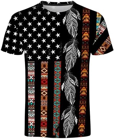 חולצות טריקו פטריוטיות של Beuu Mens, רטרו ארהב דגל ארהב טיזים אתניים מופיעים אימון שרוול קצר של